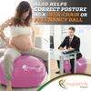 SmarterLife Exercise Ball Yoga Ball for Fitness, Balance, Stability, or Pregnancy, Gym Ball for Core Workout, Physical Therapy, Yoga Ball Chair for Office, Anti-Slip Anti-Burst (65 cm, Pink) view 4