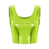 Freebily Women's Shiny Metallic Vest Rave Festival Clubwear Crop Top Dance Tank Tops Fluorescent Green Shiny Metallic One Size view 4