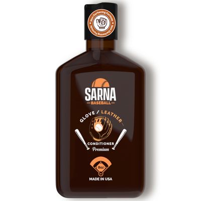 SARNA BASEBALL Glove Conditioner, Liquid, 8 Oz  Break in Faster, Keep Leather Maintained  Water-Based, Non-Darkening, No Sticky Residue  Glove Conditioner for Mitts & Softball Gear Made in USA
