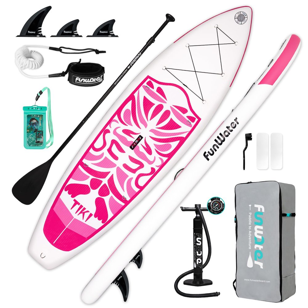 FunWater Inflatable 10'633"6" Ultra-Light SUP for All Skill Levels Everything Included with Stand Up Paddle Board, Adj Paddle, Pump, ISUP Travel Backpack, Leash, Waterproof Bag