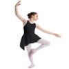 Agoky 2pcs Girls Long Sleeve/Sleeveless Leotard with Pro Tight Skirt Ballet Dance Tutu Dress Outfit Black Criss-Cross Back 4 view 2