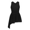 Agoky 2pcs Girls Long Sleeve/Sleeveless Leotard with Pro Tight Skirt Ballet Dance Tutu Dress Outfit Black Criss-Cross Back 4 view 4