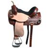 HILASON Western Horse Treeless Trail Barrel American Leather Saddle | for Horses view 1