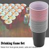 TOPINCN Beer Pong Drinking Game Set 22PCS Plastic Game Cups with 4PCS Pong Balls Outdoor Camping Pub Party Supplies 16oz(red Cups 11+Black cups11+4balls) view 2