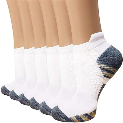 Sooverki Copper Plantar Fasciitis Running Compression Socks for Men & Women 6 Pairs Arch Support Ankle Socks for Athletic&Travel