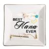 HOME SMILE Birthday Mother's Day Christamas Gifts for Nana,Ceramic Ring Dish Jewelry Tray for Grandma Grandmother-Best Nana Ever view 1