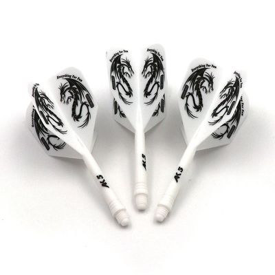CUESOUL Integrated Dart Shaft and Flights L-Dart Shaft 33mm,White Dragon Dart Flights