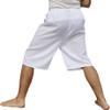 Full Funk Rayon 3/4 Leg Short Tie Pull String Pants with Chinese Zen Print, Large, White view 2