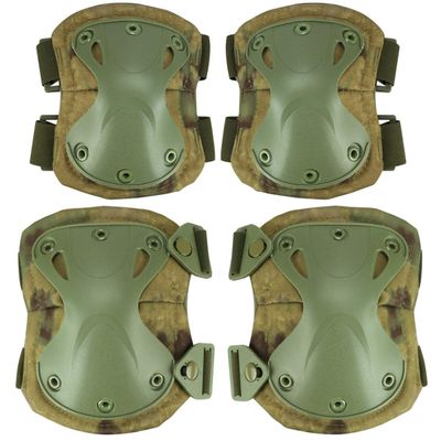 Tactical Combat Knee & Elbow Protective Pads Set for Outdoor CS Paintball Game Cycling Safety Skateboarding Gear Skates Knee Protection Guard Pads (FG)