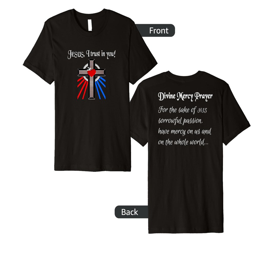 Divine Mercy Chaplet Prayer Jesus I Trust in You Premium Tri-blend T-Shirt