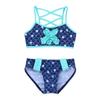 Alvivi Kids' Girls' Two-Piece Mermaid Tankini Swimsuit Bathing Suit Starfish Bra Tops with Swim Briefs Set Dark Blue 2-3 view 1