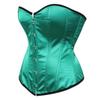 Grebrafan Women's Plus Size Satin Overbust Lace up Boned Corsets Shapewear Outfit (US(14-16) 3XL, Green) view 2