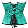 Grebrafan Women's Plus Size Satin Overbust Lace up Boned Corsets Shapewear Outfit (US(14-16) 3XL, Green) view 3