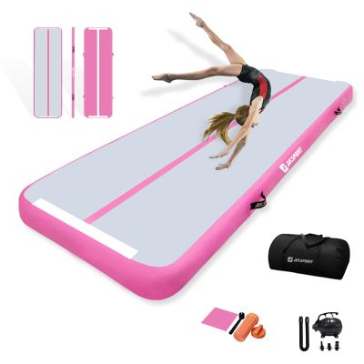 AKSPORT Inflatable Gymnatsics Mat Tumble Track 10ft 13ft 16ft 20ft 23ft Air Tumbling Mat with Air Pump for Home Use/Training/Cheerleading/Yoga