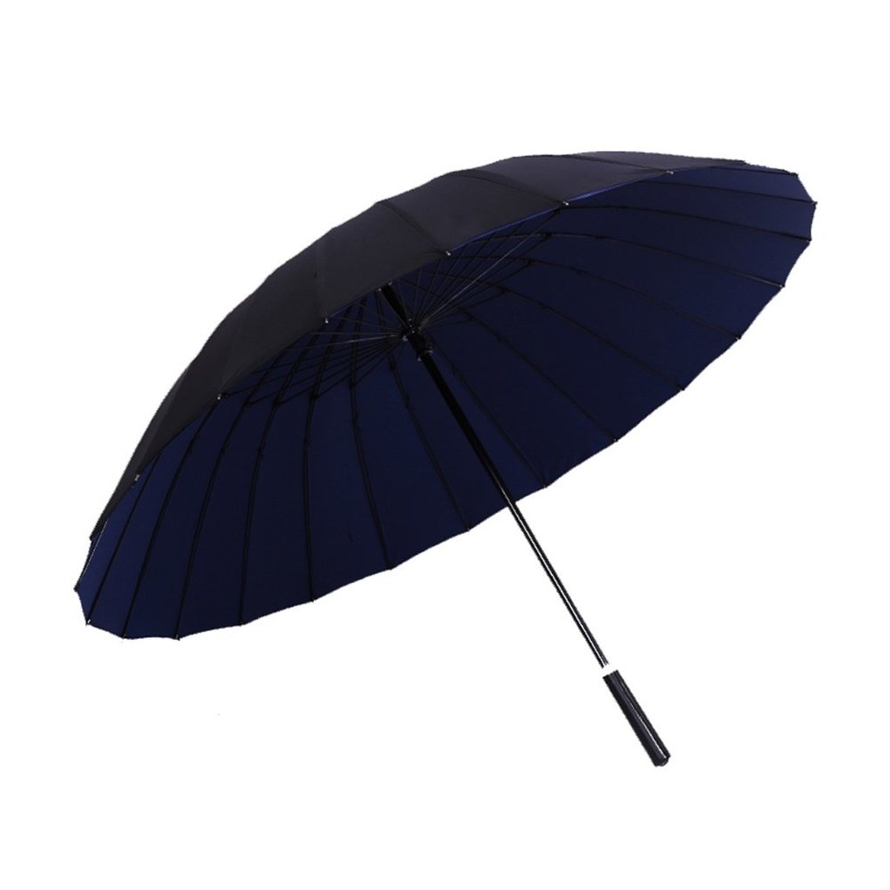 21 Inches Automatic Open Carbon Fiber Long-Handled Umbrella Reinforcement Windproof Sun Protection Outdoor Layers Umbrella Cloth Umbrellas 24 Thick Fiber Bracket (Color : Blue)