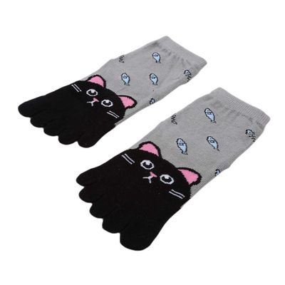 CH Child Todder Kids Children Mesh Thin Toe Socks Cute Cartoon Animal ShapedBreathable Socks Good For 3-7 Years Old, Black Cat