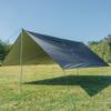 KOSSJAA Camping tarp with Poles Rain Fly Tent Tarp 3m x 3m Lightweight Camping Shelter Hiking Tent Tarpaulin (Black, 300 cm x 300cm(118 x 118 inch)) view 2
