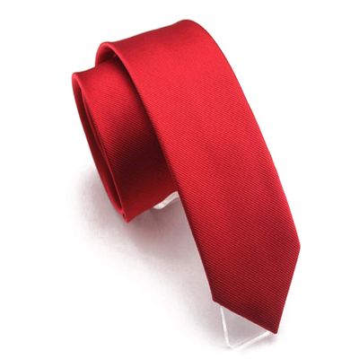 Wehug Men's Classic Solid Color Slim Red Tie - 2.4'' (6cm) LE0012 Christmas Tie