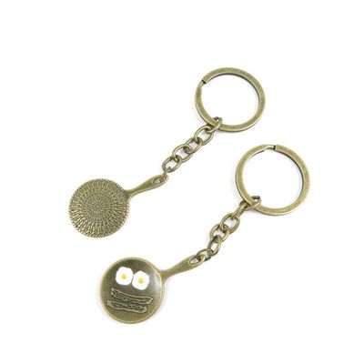 5 Items Keychain Keyring Key Tags Chains Rings Jewelry Bag Charms O1QU8 Omelette Pan