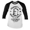 Rocky Officially Licensed Mighty Mick's Gym Baseball 3/4 Sleeve T-Shirt (White-Black), Medium view 1