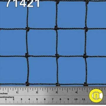 BuyBocceBalls Listing - Carron - Pack of 2 - Black - Field Hockey Goal Net - 7'H X 12'W X 4' Deep at top and Bottom; Made of #21 Nylon, 1 1/2" mesh, Tape Bound; Lacing Cords Included.