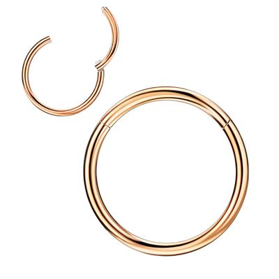 14 Gauge Hoop Nose Rings for Women Men 18k Rose Gold-plated Surgical Steel Nose Hoop Hypoallergenic Body Piercing Rings for Septum Cartilage Helix Conch Rook Tragus Lobe Lip 14g 11mm Nose Hoop