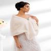 Jovono Women's Bride Wedding Faux Fur Shawl Wrap and Scarf for Women (Ivory) view 3