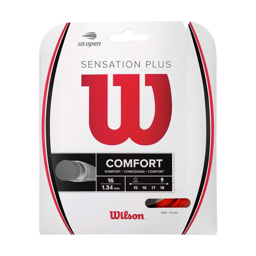 WILSON Sensation Plus 16 Tennis String - Set, Red