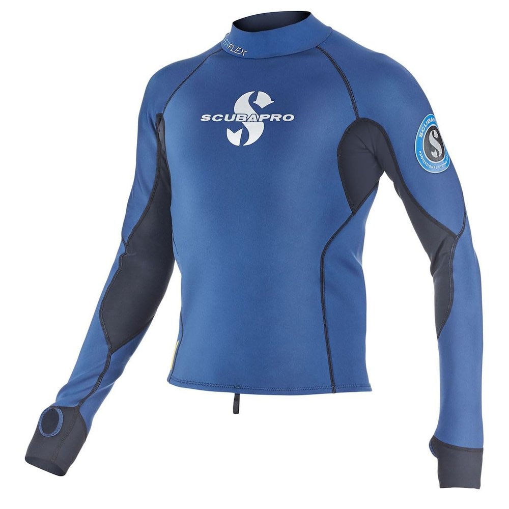 SCUBAPRO Men's Everflex 1.5mm Thermal Diving Top, Long-Sleeve, X-Large, Aegean Blue