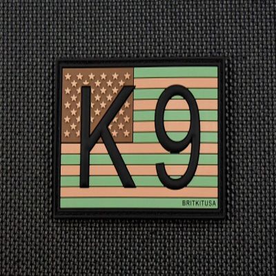 BritKitUSA K9 US Flag 3D PVC Morale Patch - Multicam Patriot Stars & Stripes America