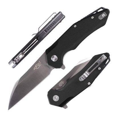 Firebird GANZO FH31 Pocket Folding Knife Wharncliffe D2 Steel Blade G10 Anti-Slip Handle with Clip Camping Hunting Fishing Folder Outdoor EDC Knife (Black)