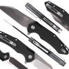 Firebird GANZO FH31 Pocket Folding Knife Wharncliffe D2 Steel Blade G10 Anti-Slip Handle with Clip Camping Hunting Fishing Folder Outdoor EDC Knife (Black) view 3