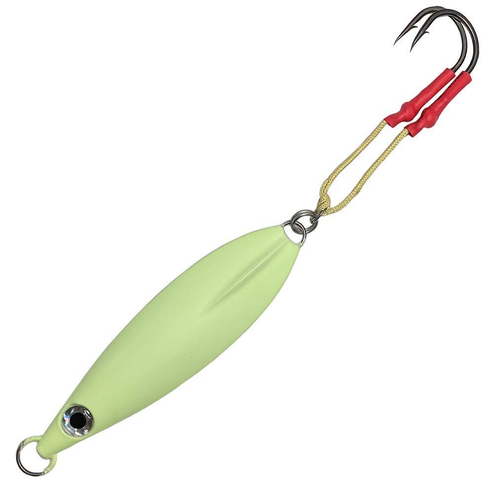 Fat Falling Knife Jigs 500g, 5 Pcs All Glow for Vertical Jigging, Luminous Finish, Ideal for Deep Sea & Saltwater Big Game Fishing