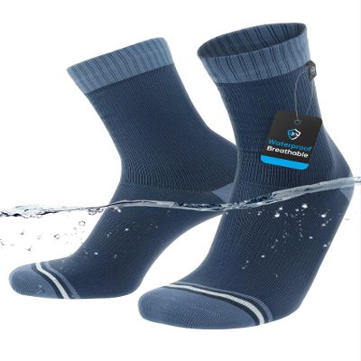 DexShell Waterproof Everyday Socks for Men & Women  Breathable Quarter Crew Socks for Walking, Commuting & All-Weather Comfort  BWT Blue, Small
