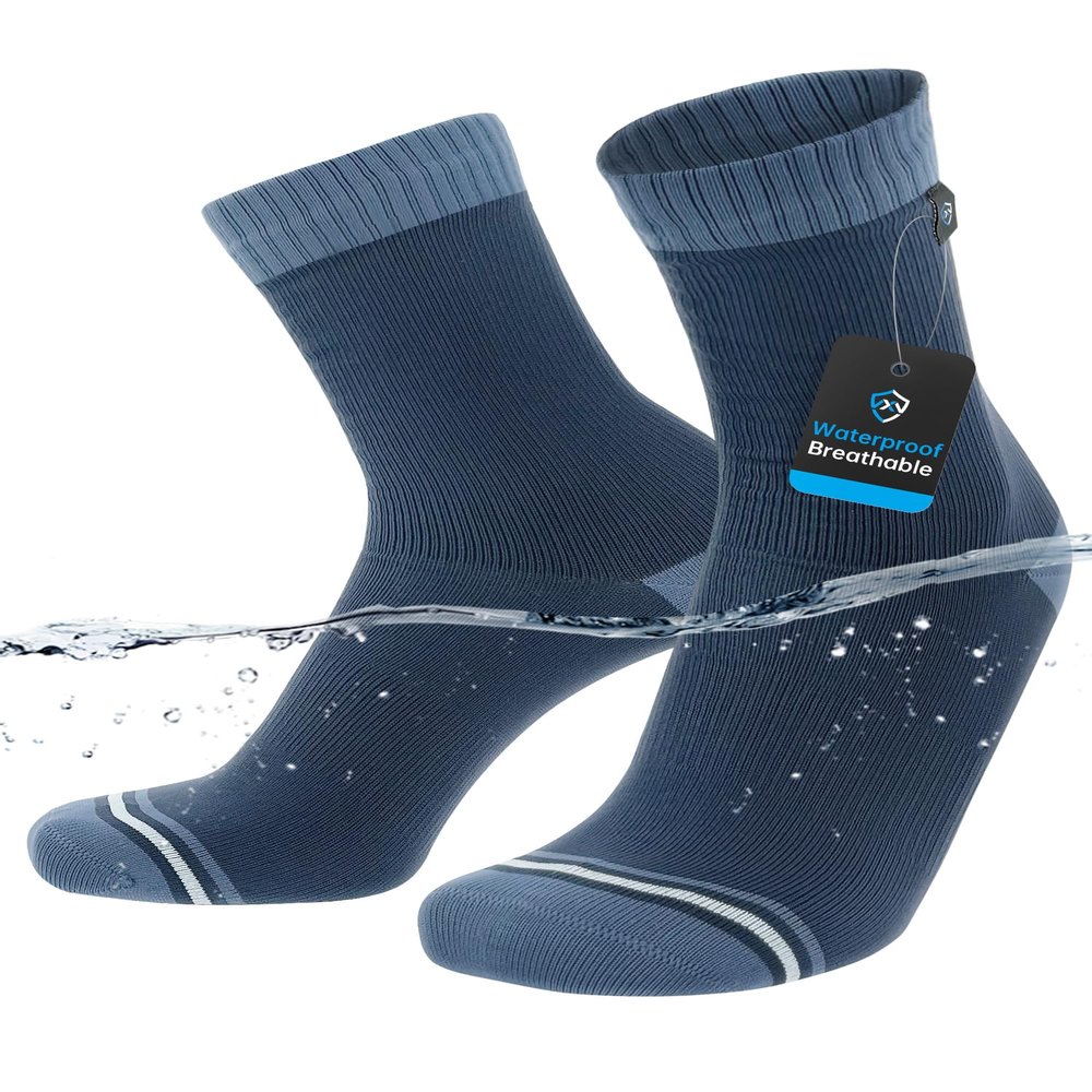 DexShell Waterproof Everyday Socks for Men & Women Breathable Quarter Crew Socks for Walking, Commuting & All-Weather Comfort BWT Blue, Small