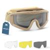 xaegistac Airsoft Goggles, Tactical Safety Goggles Anti Fog Military Eyewear with 3 Interchangable Lens for Paintball Riding Shooting Hunting Cycling (Khaki) view 1