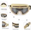 xaegistac Airsoft Goggles, Tactical Safety Goggles Anti Fog Military Eyewear with 3 Interchangable Lens for Paintball Riding Shooting Hunting Cycling (Khaki) view 2