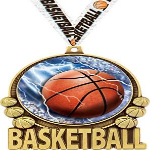 Crown Awards Basketball Medal - 3" Double Action 2.0 Gold Basketball Medals 100 Pack