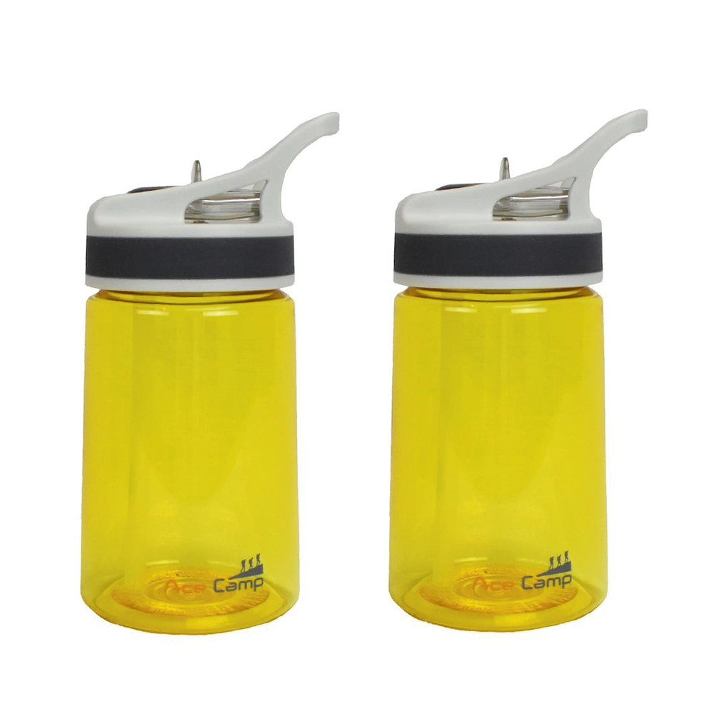 AceCamp TRITAN Portable Water Bottle for Kids, Toddlers, Adults, Odor & BPA-Free Leakproof Plastic Water Bottle, Hiking, Camping, School, Outdoors (12oz/20oz/27oz) (12 oz - Yellow (2-Pack))