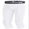 COOLOMG Basketball Pants with Knee Pads Kids 3/4 Compression Tights White S view 1