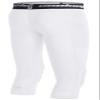 COOLOMG Basketball Pants with Knee Pads Kids 3/4 Compression Tights White S view 4
