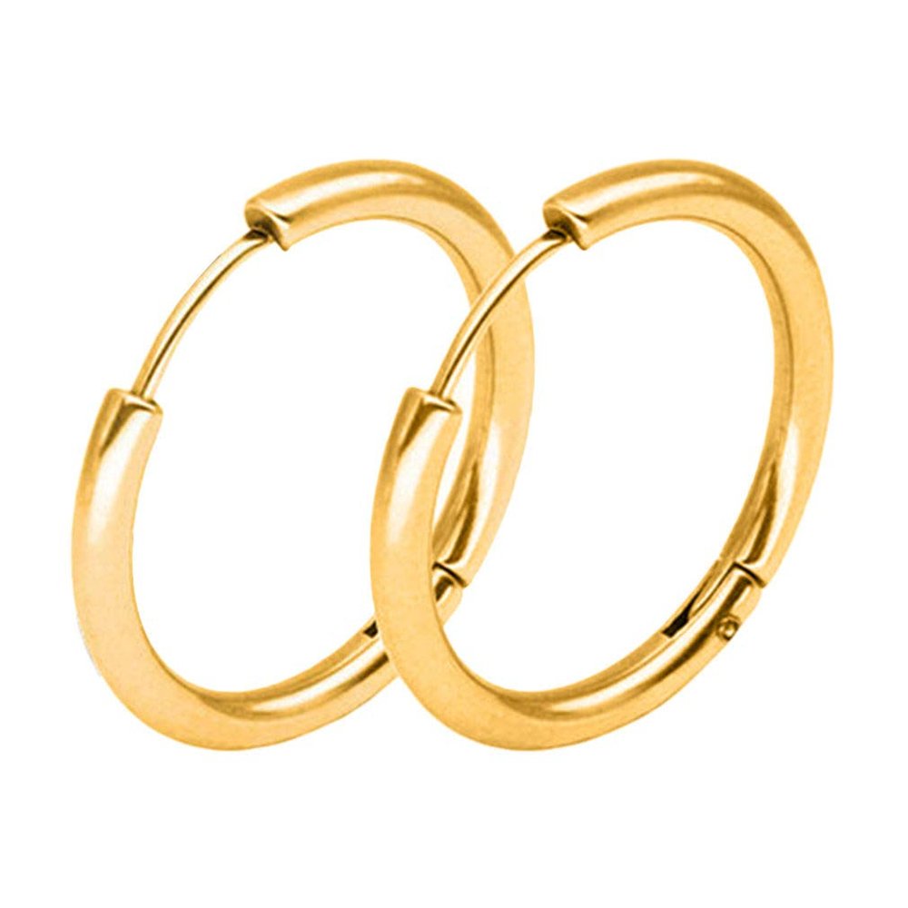 1 Pair Unisex Stainless Steel Hoop Earrings Huggie Punk Jewelry Gift - Golden 2.5mm x 10mm SoundsBeauty