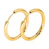 1 Pair Unisex Stainless Steel Hoop Earrings Huggie Punk Jewelry Gift - Golden 2.5mm x 10mm SoundsBeauty view 1