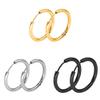 1 Pair Unisex Stainless Steel Hoop Earrings Huggie Punk Jewelry Gift - Golden 2.5mm x 10mm SoundsBeauty view 2
