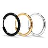 1 Pair Unisex Stainless Steel Hoop Earrings Huggie Punk Jewelry Gift - Golden 2.5mm x 10mm SoundsBeauty view 3