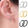 1 Pair Unisex Stainless Steel Hoop Earrings Huggie Punk Jewelry Gift - Golden 2.5mm x 10mm SoundsBeauty view 4