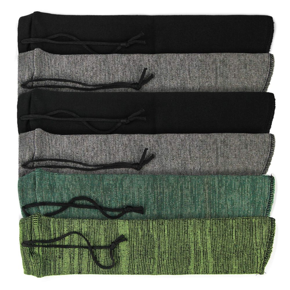 GUGULUZA Extra-Thick Gun Socks for Pistols, Pistol Sock for Handgun, 6 Pack Knit Silicone Treated Handgun Sleeve for Revolver, Drawstring Closure, Anti-Rust (Mix Color 6 pack)