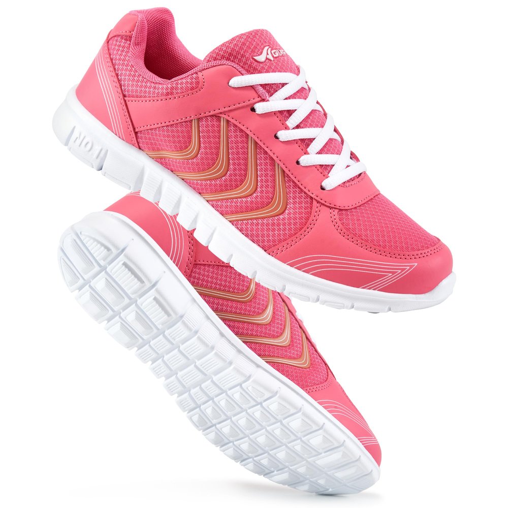 DUOYANGJIASHA Womens Sneakers Walking Shoes Comfortable Non Slip Tennis Shoes Breathable Lightweight Footwear for Casual Work Rose Red