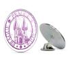 Prague Travel Stamp Desgn Round Metal 0.75" Lapel Pin Hat Shirt Pin Tie Tack Pinback view 1