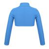 YiZYiF Kids Girls Basics Sportswear Athletic Long Sleeve Stretch Short Mock Neck T-Shirt Crop Top Blue 14 view 3